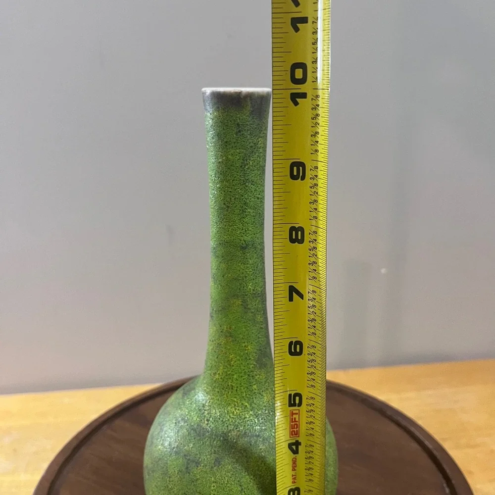 Vtg Haeger Lime Peel Textured‎ Green Bulb Vase Bud MCM 10